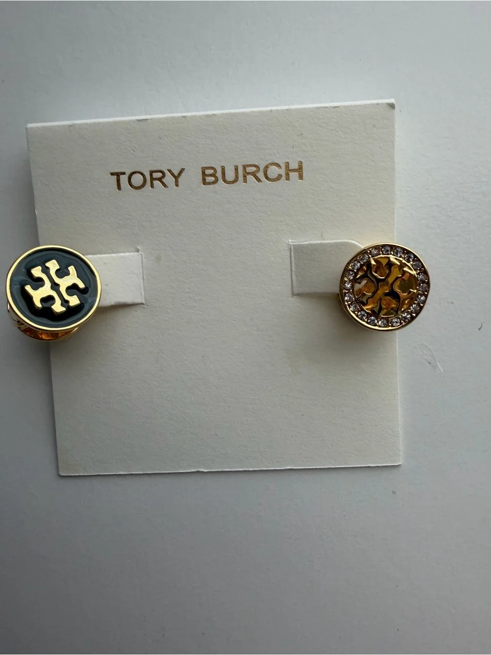 Tory Burch Reversible Green Enamel and Crystal GoldTone Icon Circle Earrings
